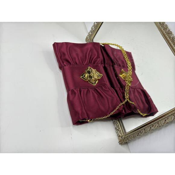 Bcbg Max Azria Silk clutch bag ,Very good condition,Burgundy, Silk, Burgendy Eve - Picture 9 of 9